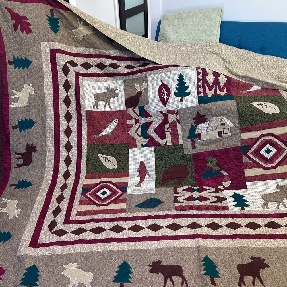 Woodland heavy weight quilt, 100% cotton